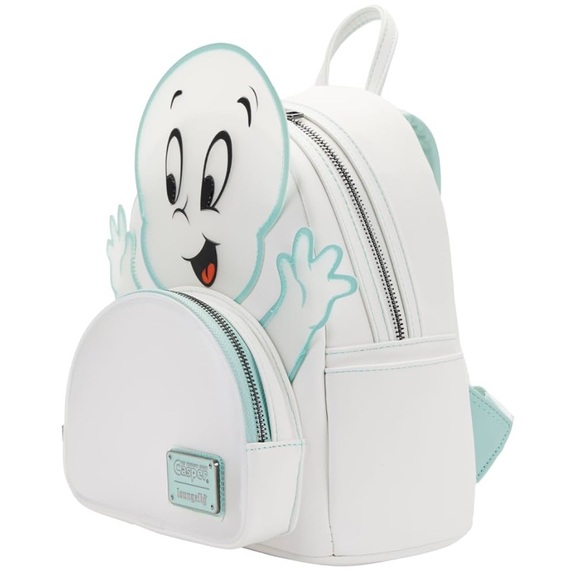 NWT Loungefly Casper Friendly Ghosty Glow In Dark Faux Leather Mini Back Pack - Picture 3 of 12